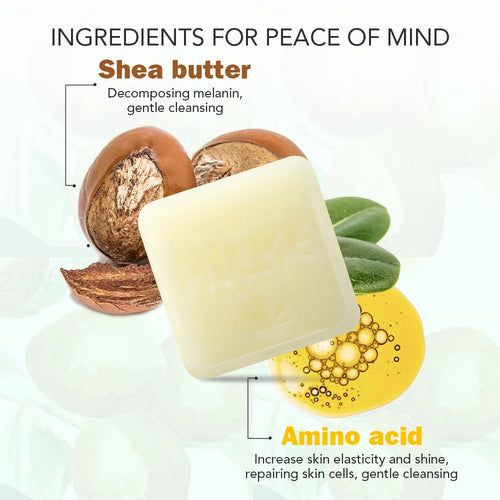 AILKE Shea Butter Whitening Soap For All Skin Types, Reduce Dark Spots, Moisturizing Body Wash For Bath Or Shower, Gift Box