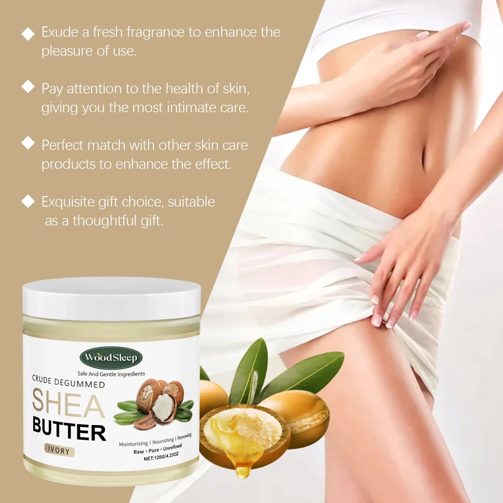 Shea Butter Moisturizer Suitable for Facial and Body Use, Long-lasting Moisturizing and Full Body Nourishing Skincare Cream