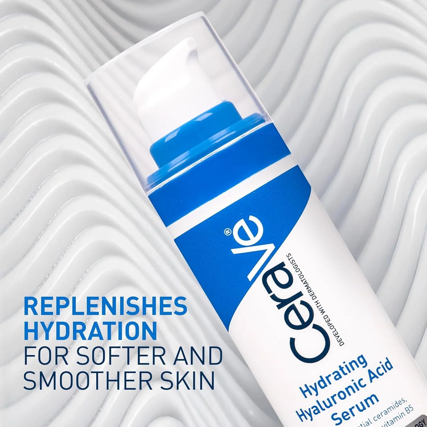 Cerave Hyaluronic Acid Serum for Face with Vitamin B5 and Ceramides, Hydrating Face Serum for Dry Skin, Fragrance Free, 1 Ounce