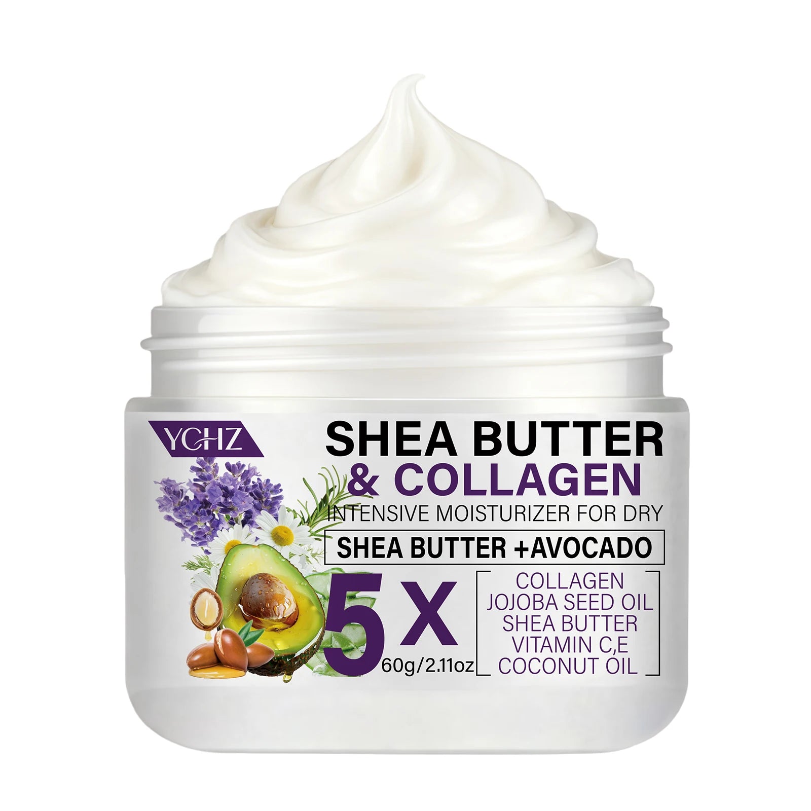 Shea Butter Collagen Firming Cream, Light Beige Firming Cream, Suitable for Thighs, Buttocks, Arms, Abdomen--And Body Lotion-60G