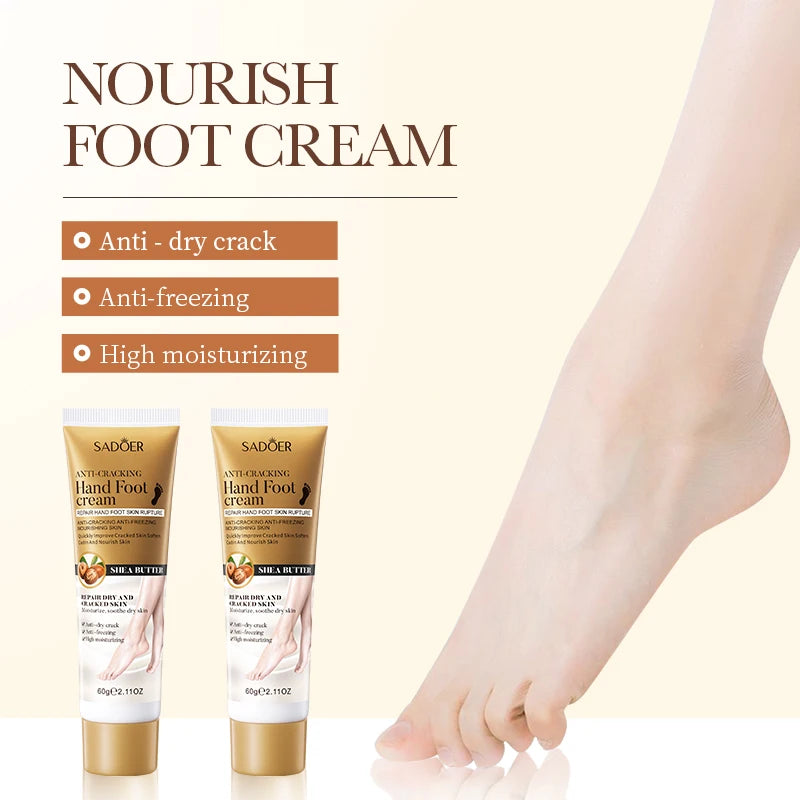SADOER Shea Butter Foot Cream Moisturizing Anti Wrinkles Anti-Drying Heel Repair Removal Dead Skin Hands and Feet Skin Care