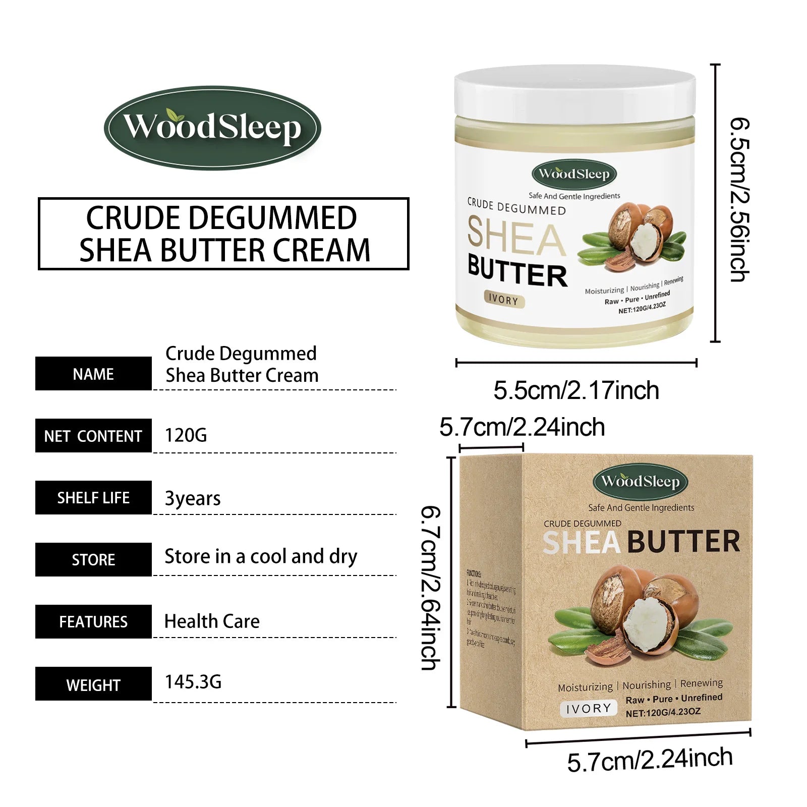 Natural Shea Butter Organic Removes Dry Skin on the Legs Arm Buttocks Deep Hydration Moisturizing Skin Crack Remover Moisturizer