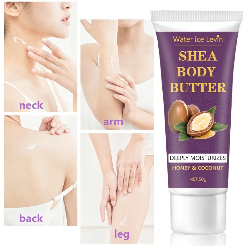 Shea Butter Body Cream,24H Moisturizing Makes Skin Softer,Elastic,Firming Skin,Body Massage Nourishing for Dry Cracked Light Tan